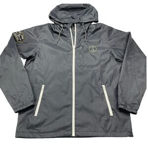 Quiksliver Eddie Aikau Surfer Lightweight Jacket Hooded size L Black